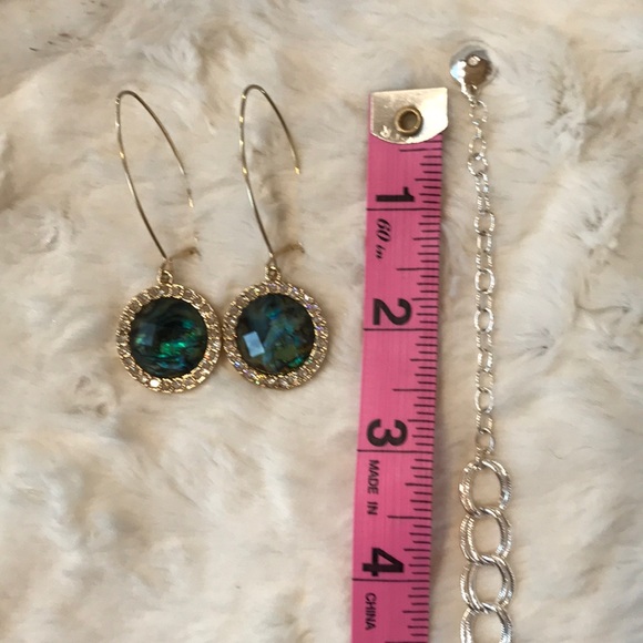 Pretty Silver & Abalone looking beads & earrings - Picture 6 of 6